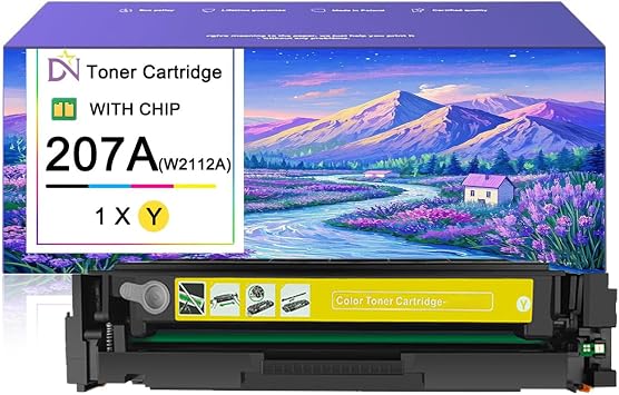207A Toner Cartridges Compatible Replacement for HP W2212A Yellow Toner Cartridges for HP Color LaserJet Pro MFP M283 M282nw Series Printers