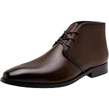 Jousen Leather Boots for Men Dress Classic Mens Boots Polish Retro Ankle Chukka Boots Mens