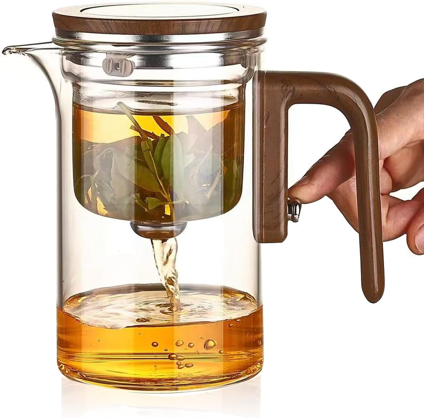 Witchcraft Magnetic Glass Teapot with Infuser - Loose Leaf Tea Pot with Detachable strainer,magical teapot,gifts for tea lovers(600ml)