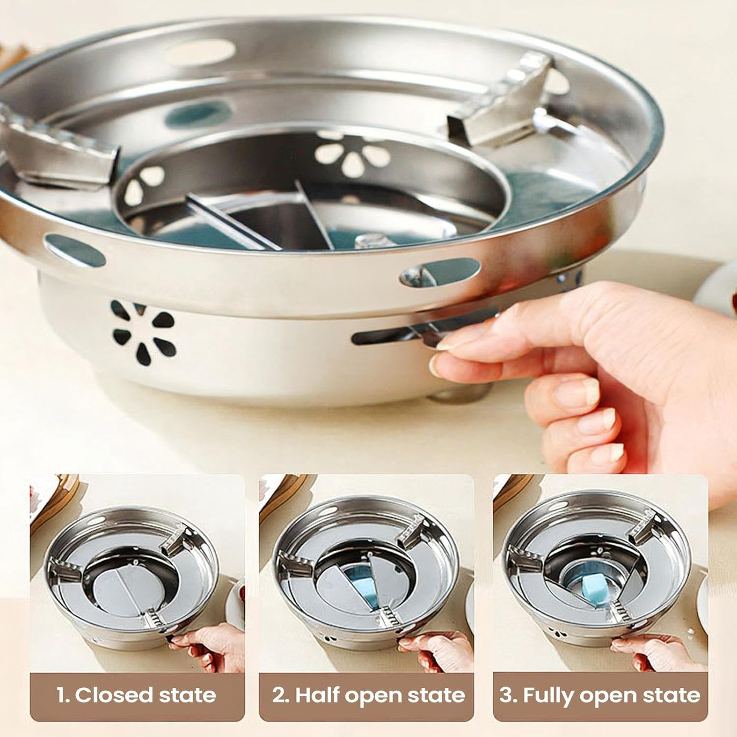 Camping Cookware Set - with Lid Portable Adjustable Utensils | Alcohol Stove Cooker for Camping,for Outdoor Kitchen Hiking Backpacking Picnic BBQ Travel Boiling Cooking Men Women
