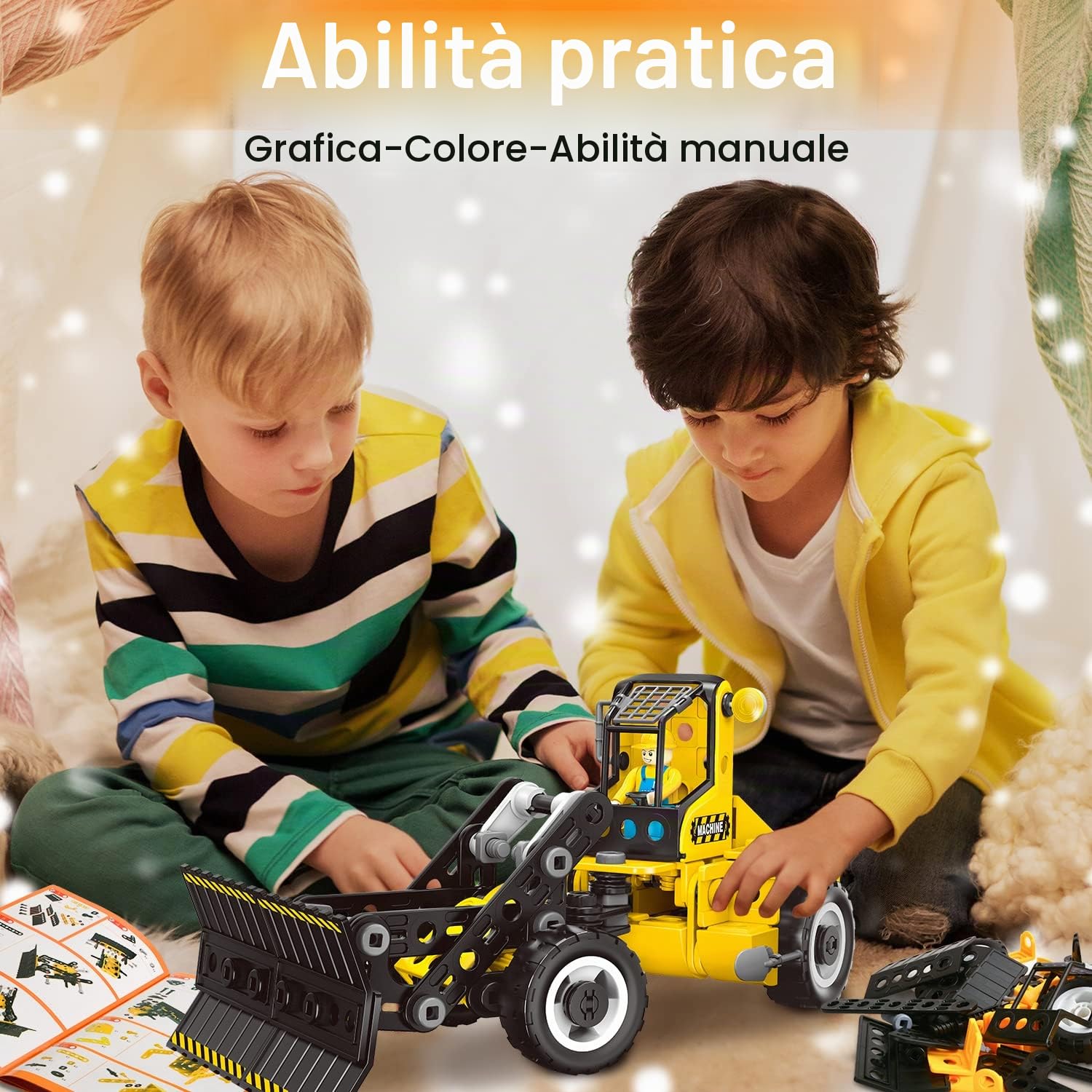 HOMETTER Giocattolo da costruzione per 5 6 7 8 anni, regalo per ragazzi 6 in 1, giocattolo educativo STEM
