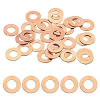 Vista 14 de Paquete de 30 arandelas de cobre, arandelas métricas de sellado de cobre M6x10x1mm para pernos, tornillos, tuercas