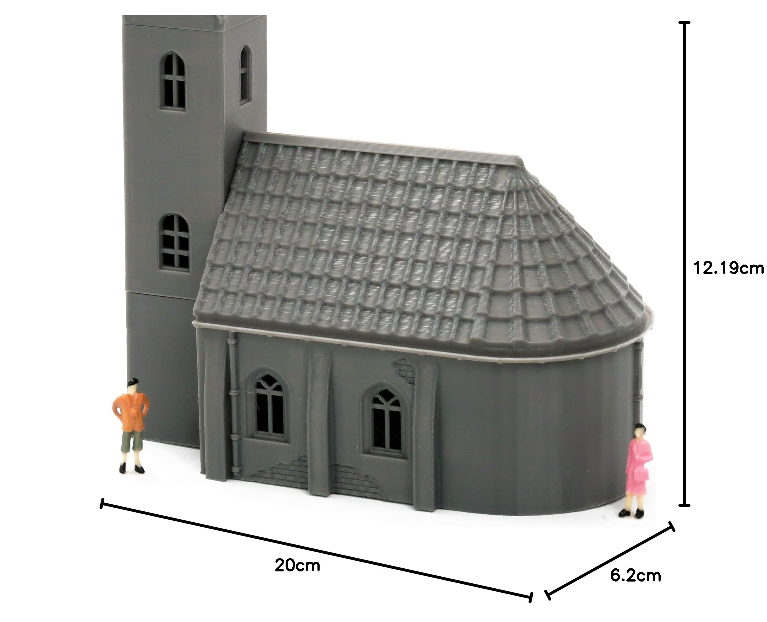 Petite chapelle - Bâtiment ferroviaire miniature imprimé en 3D à l'échelle HO. époque III et au-dessus.