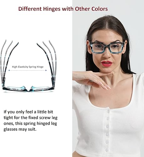 Miniatura 10 de DXYXYO Gafas de lectura negras 1.0+ aumento con bloqueo de luz azul para mujeres y hombres, paquete de 3 unidades para lectores de computadora de