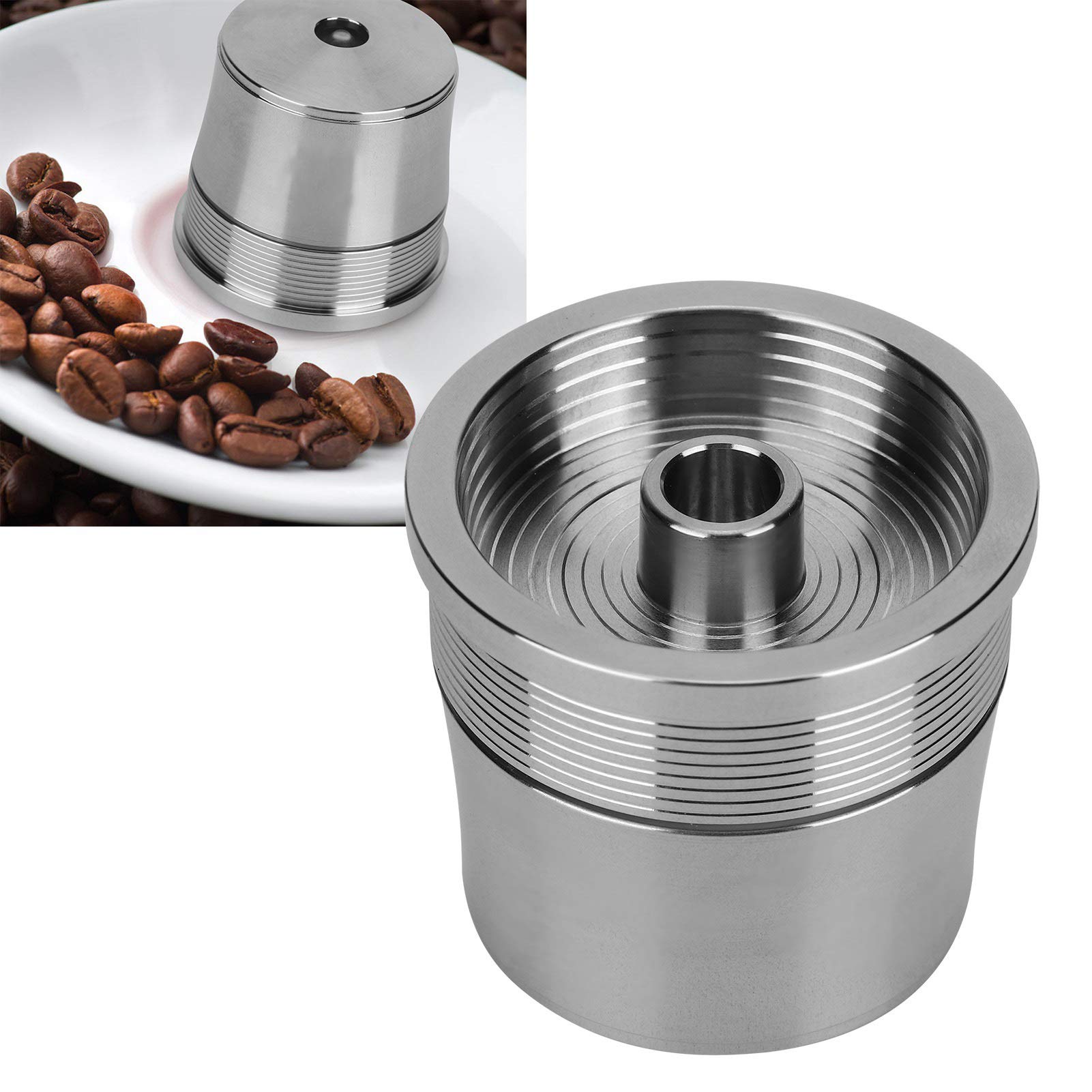 2 Filtri Caffè Metallici Riutilizzabili + Spazzola – Acciaio Inox – Diametro 6,1 Cm