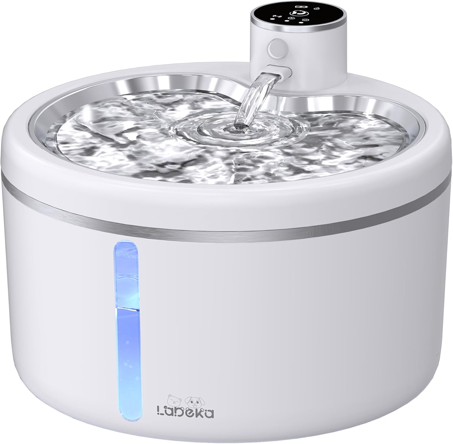 Wireless Cat Water Fountain with Stainless Steel Tray, 102oz/3L Pet Water Fountain for Cats Inside, Cat Fountain for Drinking with Motion Sensor, Ultra Quiet Pump, Cats & Dogs Gifts (2Filters)