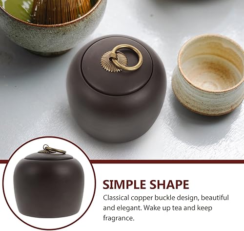 Miniatura 4 de STOBOK 2 piezas de soporte para humedad, arcilla para tapa, recipiente estilo olla, almacenamiento redondo, cerámica, morado, tradicional, sellado y