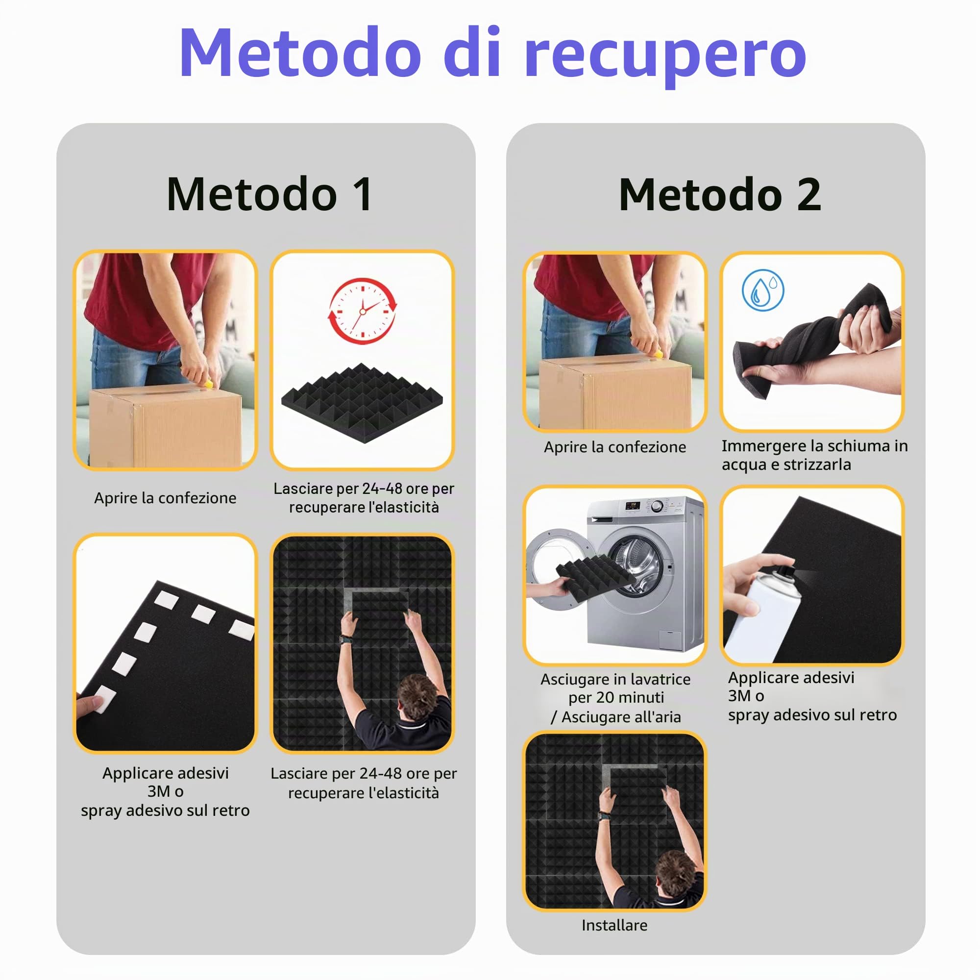 12 Pezzi di Pannelli Fonoassorbenti 30 x 30 x 5 cm | Pannelli Insonorizzazione Stanza,Isolamento Schiuma Acustico per Studi di Registrazione, Blog, Uffici, Studi di Registrazione