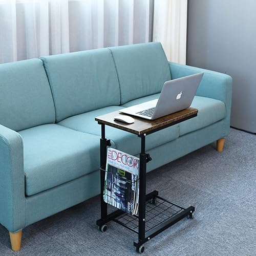 Miniatura 4 de AIZ Mesa para colocar sobre la cama, mesa auxiliar de sofá ajustable en altura deslizable debajo del sofá, mesa auxiliar para laptop, carrito de