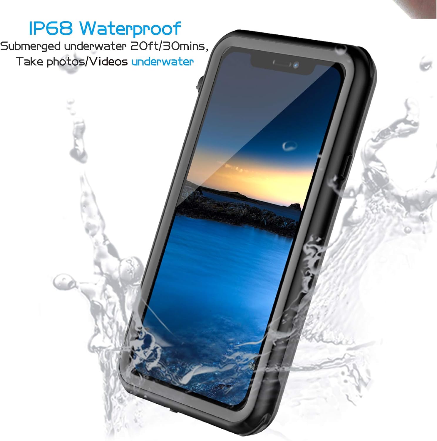 lanwow iPhone XR Waterproof Case, Waterproof iPhone XR Shockproof Full-Body Rugged Cover Case with Built-in Screen Protector Support Wireless Charging for iPhone XR 6.1 Inch (Black/Grey)