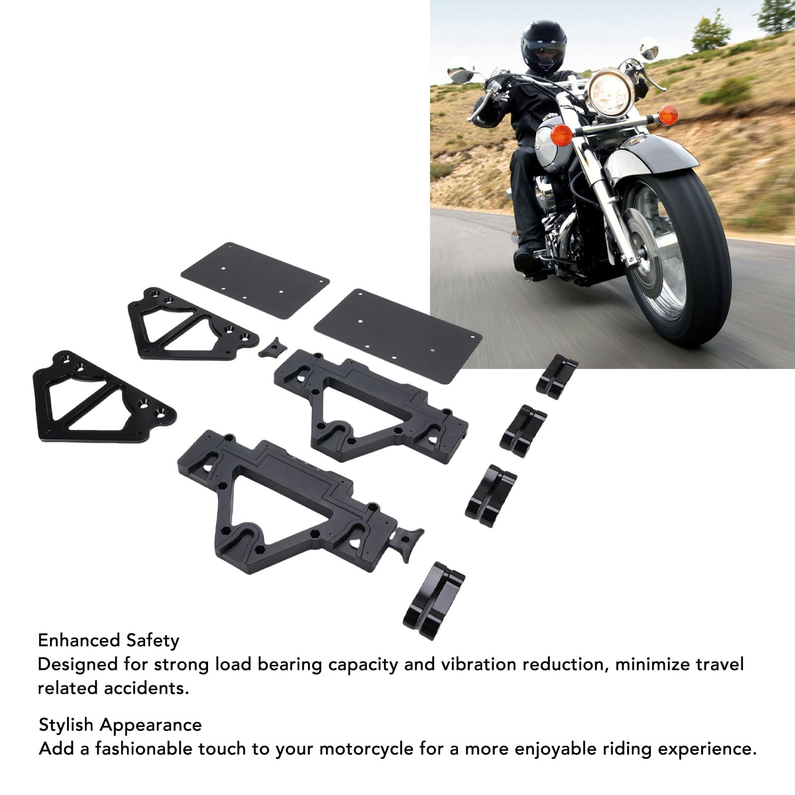 Motocicleta Saddlebag Rápida Liberación de Montura Aleación de Aluminio Prueba Meteorológica Reemplazo de Estabilidad Mejorada para Shadow Saber VLX VT750