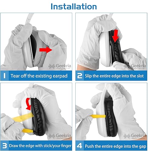 Miniatura 5 de Geekria QuickFit Almohadillas de repuesto para Edifier W800BT (FCC IDZ9G-EDF41), K815, W808BT almohadillas para auriculares, accesorios para
