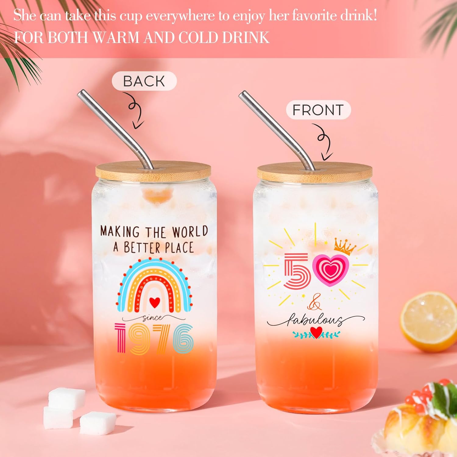 50th Birthday Gifts for Her Women, 1976 Birthday Gifts, 50 Year Old Birthday Gift for Women, Gift for Woman 50s, 50th Birthday Decorations for Her, 50th Bday Present Idea - Image 3