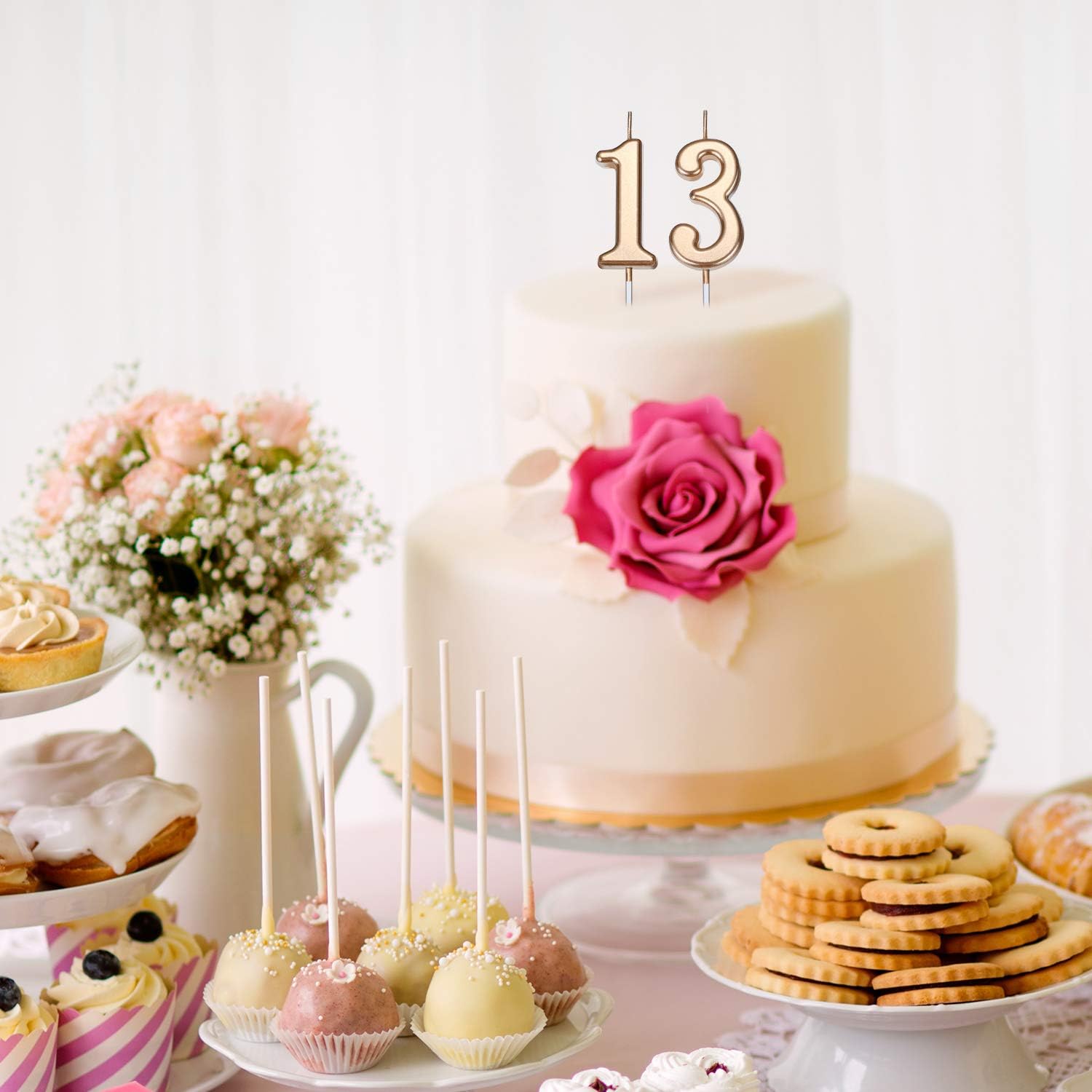 Nuanchu 13 Birthday Candles Happy Birthday Cake Candles Topper