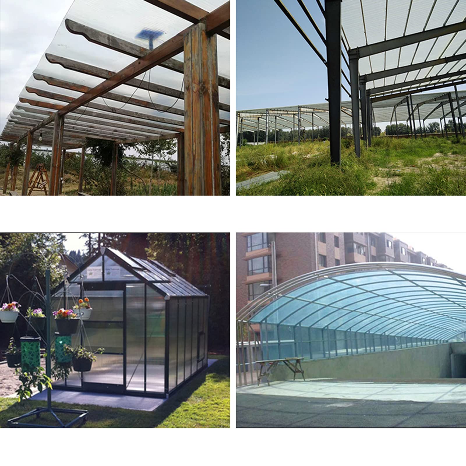 Dachplatten Transparente Wasserdichte Platten,Vordach für Dach,Überdachung Dachblech für Gerätehaus,Garten,Gewächshaus,Leicht zu biegen und zu Schneiden,Anpassbar Größe (W*L:0.6x4m)