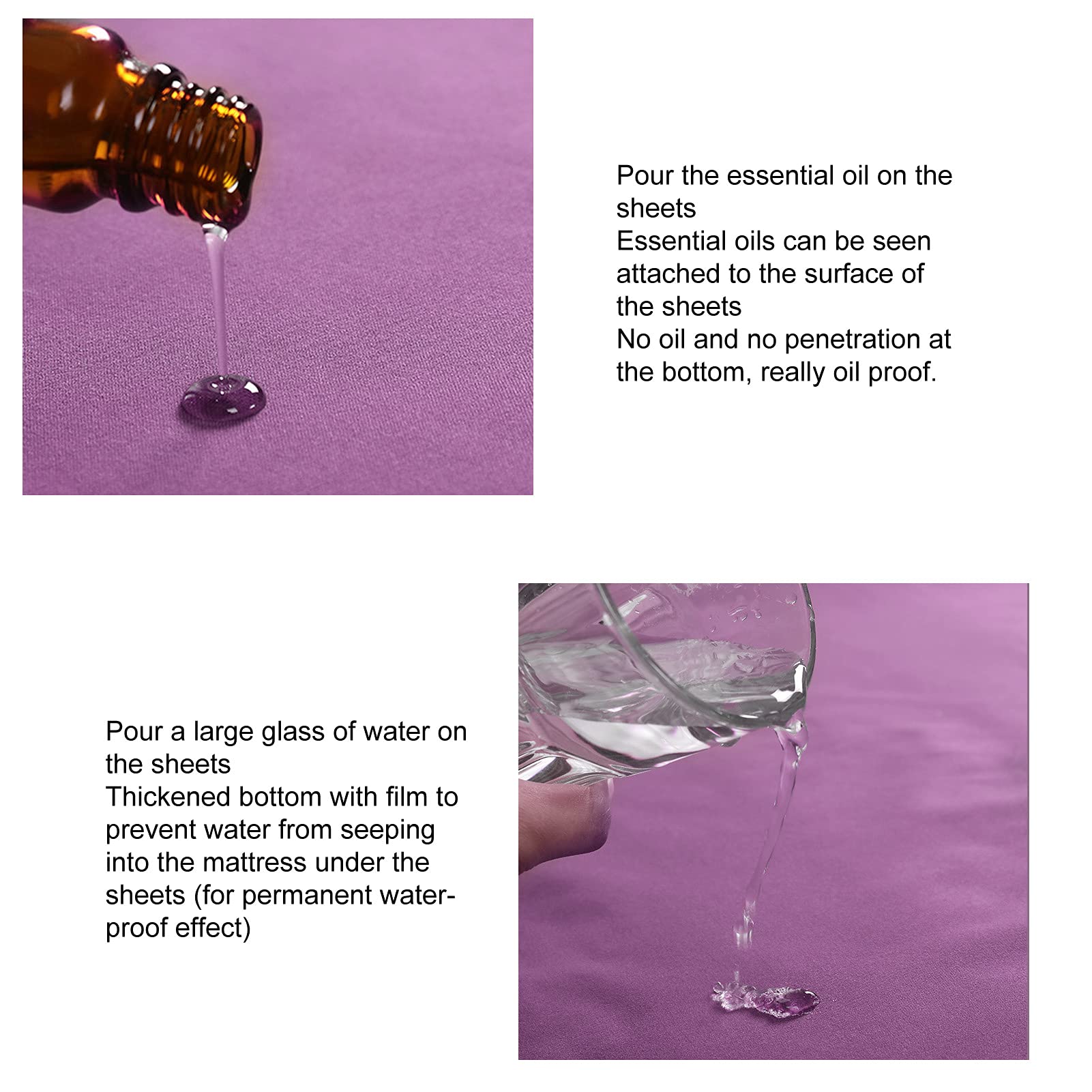 Lenzuolo Massaggio, 200x115 Cm Copri Lettino Massaggio SPA con Foro per il Viso, Lenzuolo Salone Impermeabile Resistente All'olio Copri Lettino Massaggio Protettivo Spesso(viola)