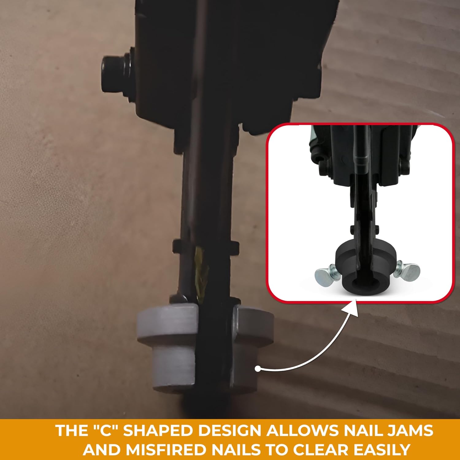 Big Foot Flush Drive Nail Gun Accessory - Prevents Overdriving, Easy Install, Adjustable Depth Control, Compatible with Select SUPCO, Hitachi, Porter Cable Framing Nailers (ACC-FD)