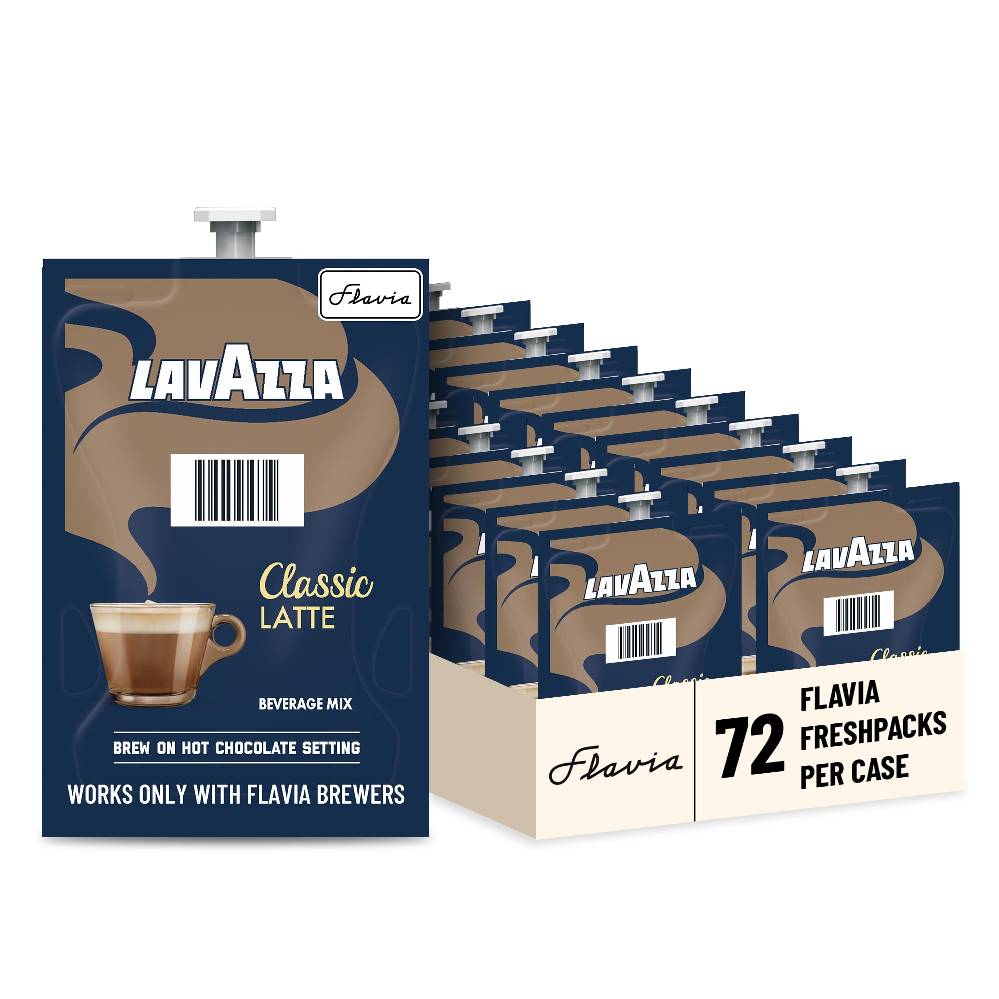 Lavazza Classic Latte Freshpacks works only with Flavia Brewers (Case of 72)