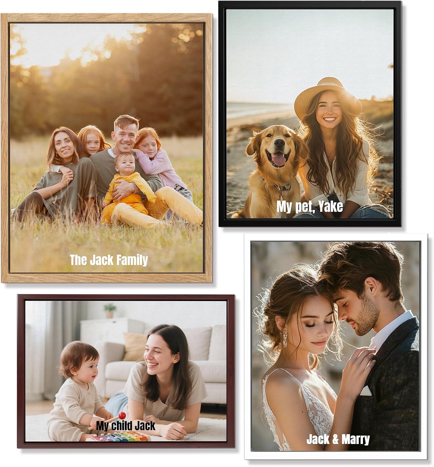 Custom Framed Canvas Artwork, Personalized Photo Picture Frame Wall Art for Home Decor, Premium Canvas Artwork for Home Decor & Gifts (12 x 16 inch)