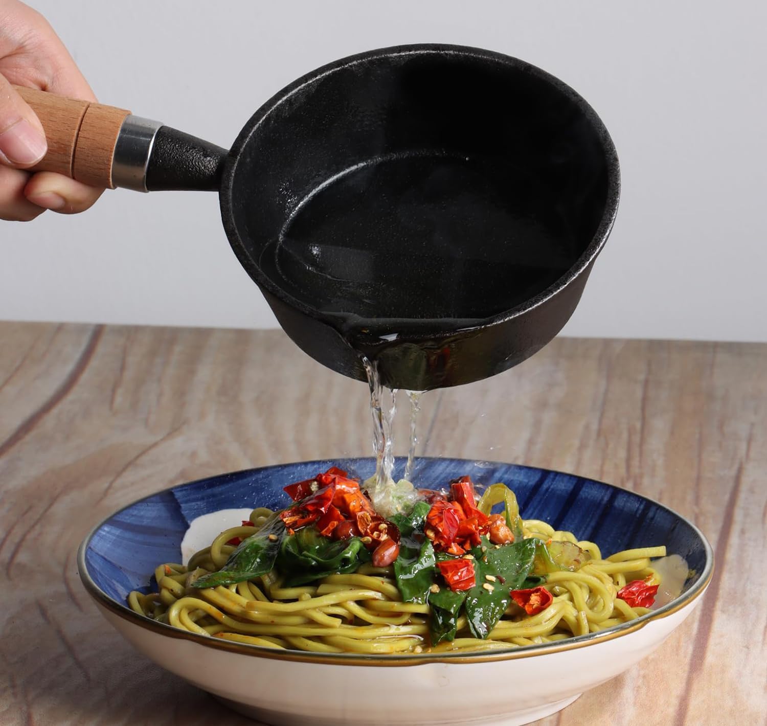 PANCA Cast Iron Tadka Pan/Vaghar/Chounk/Baghar for Frying Dal/Spices