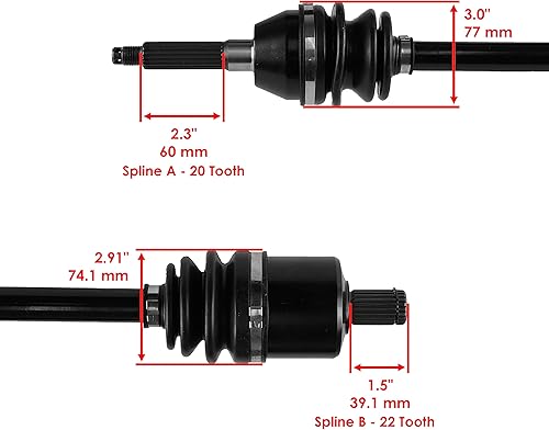 Miniatura 3 de Caltric Eje de articulación Cv completo delantero derecho compatible con Polaris Sportsman 800 Touring Efi 2008 2009