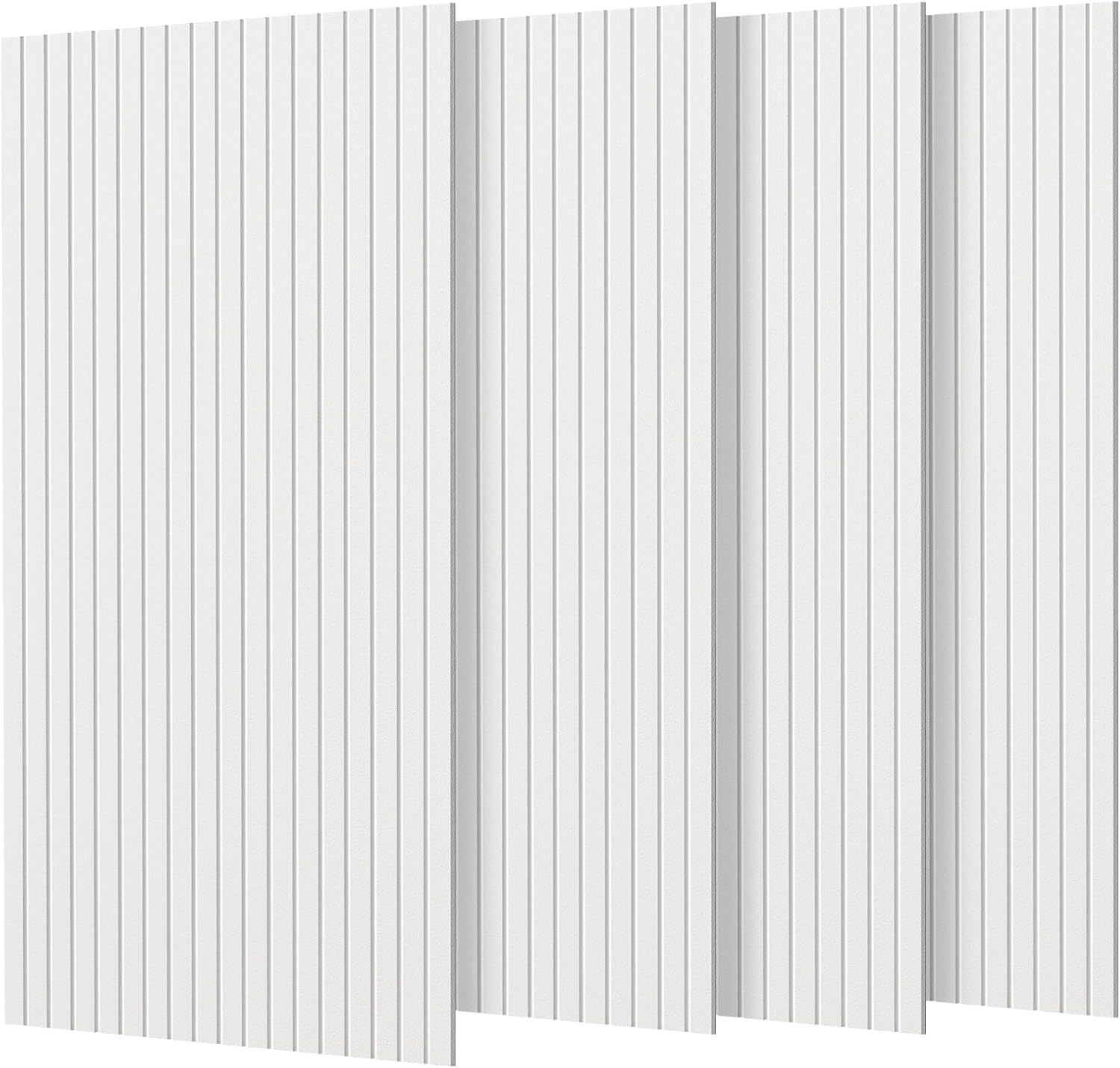 Rdutuok 4 Pack Large Acoustic Panel, 47.2'' x 23.6'' x 0.35'' Self-Adhesive Soundproof Tiles,Sound Absorbing Panel Decorative Noise Canceling Wall Panels for Recording Studio Office,White