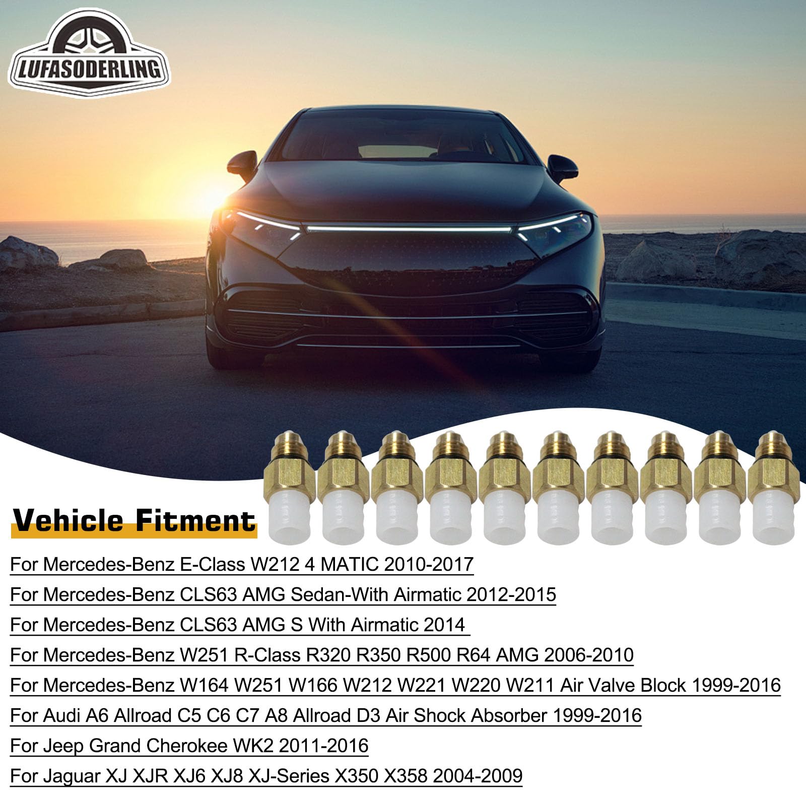 LUFASODERLIN zestaw naprawczy do zawieszenia pneumatycznego M8 kompatybilny z Benz W220 W221 W164 Audi A6 Allroad C5 C7 A8 D3 Jaguar XJ
