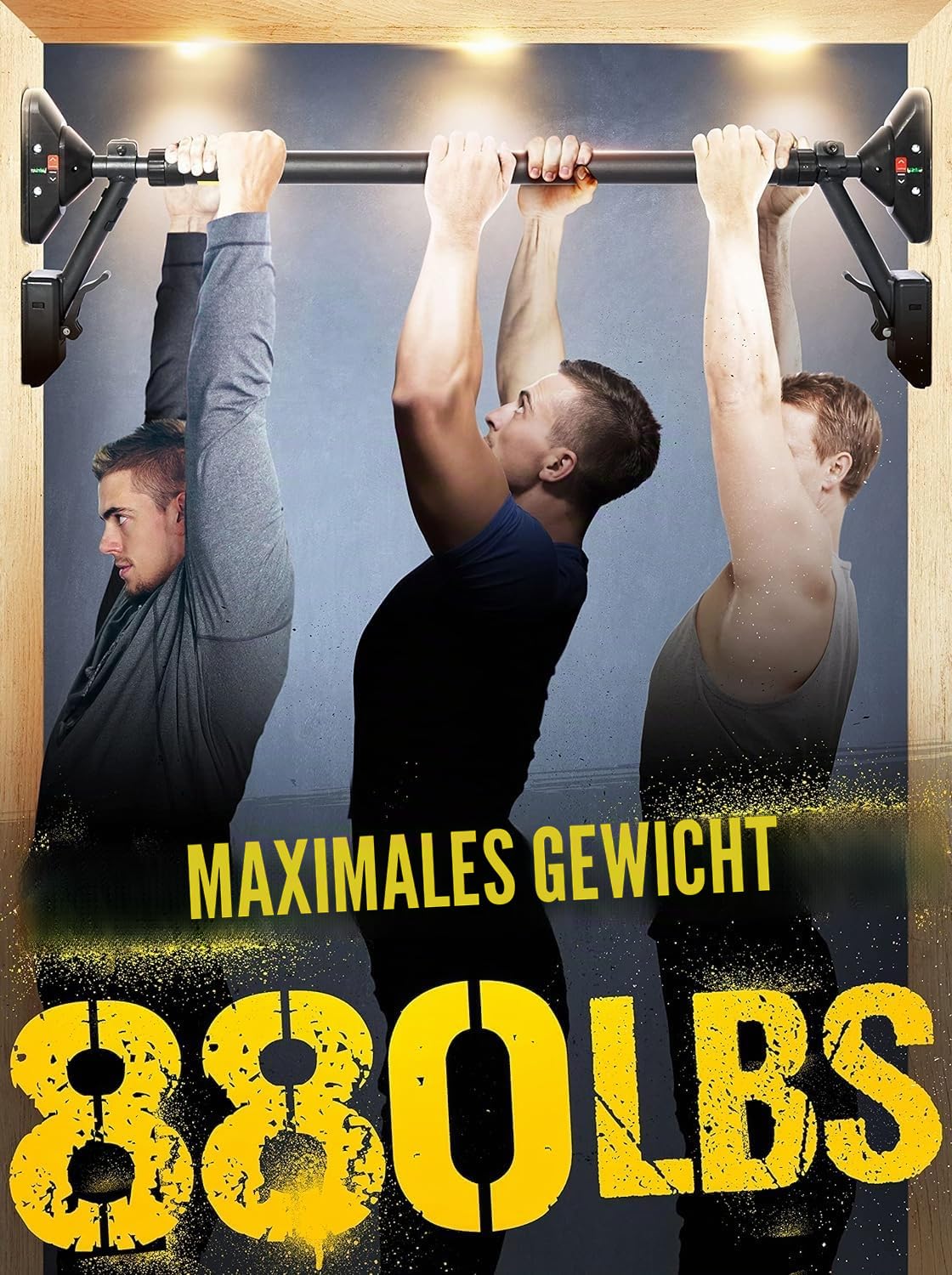 Klimmzugstange/Klimmzugstange Oberkörper-Workout-Stange, super belastbar: Doppelte Sicherheitsverriegelung, Zwei-Wege-Unterstützung, Fitness-Krafttrainingsgerät