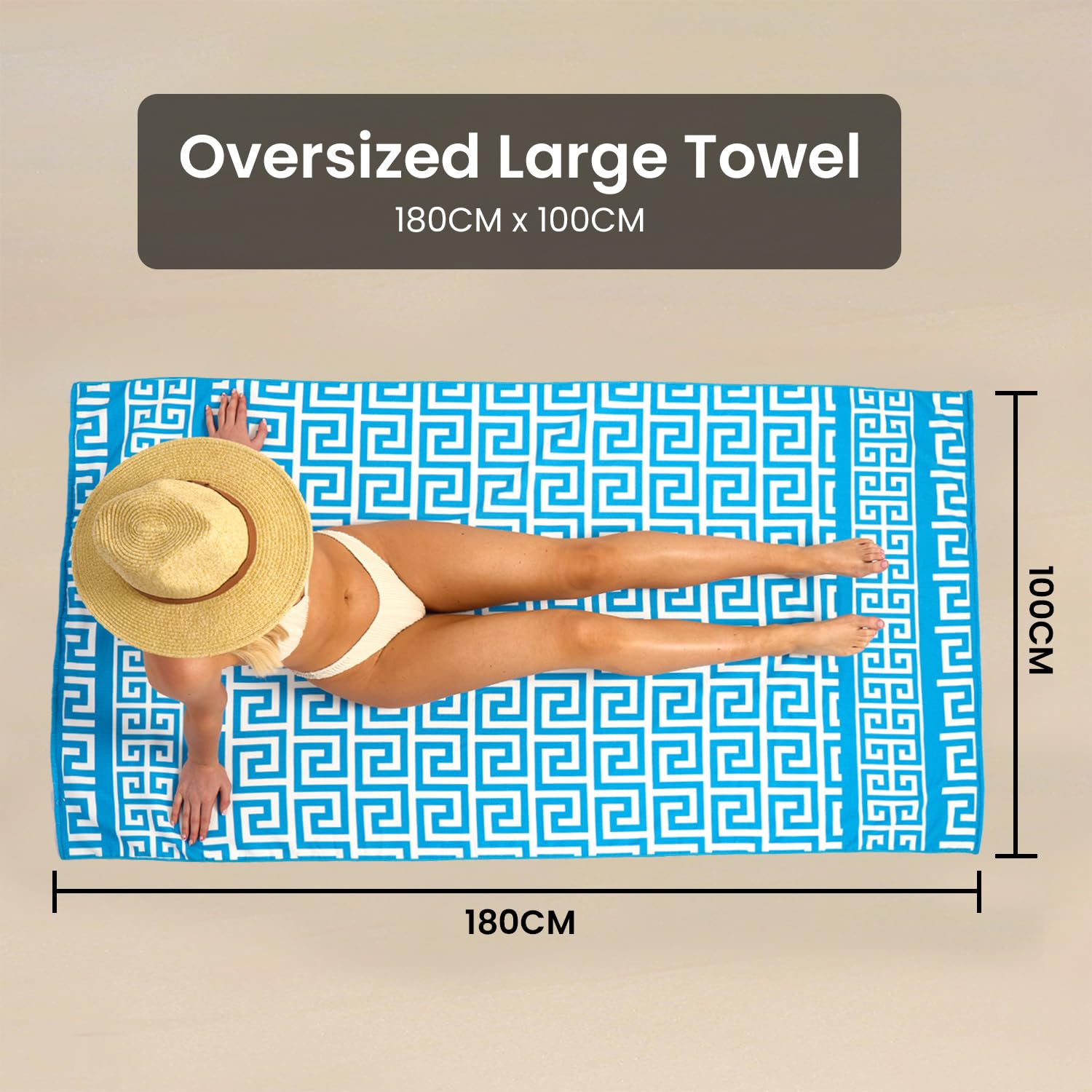 GC GAVENO CAVAILIA Extra Large Beach Towel for Adults - Quick Dry Microfibre Printed Beach Towels - Super Absorbent Beach Towel for Swim (180 x 100 cm) - (1 Piece) Soft, Sand Free,Lightweight - Multi — view 7