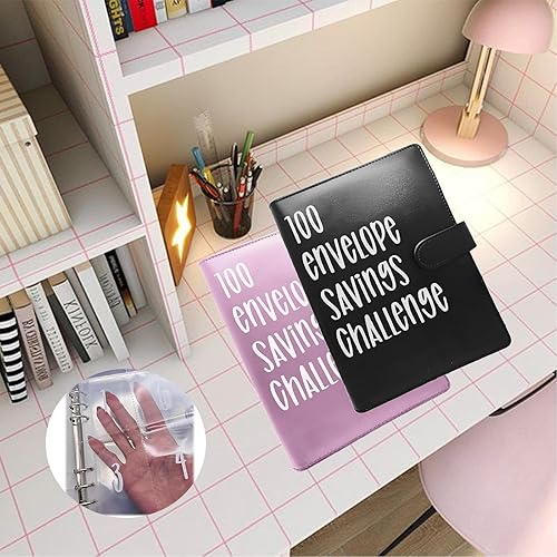 Miniatura 3 de Carpeta de desafío de 100 sobres, manera fácil y divertida de ahorrar $5,050, carpeta de presupuesto con sobres de efectivo para planificador de