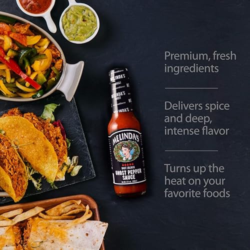 Vista 17 de Melinda's Salsa picante de pimiento fantasma, salsa picante gourmet extra picante, hecha con ingredientes frescos, pimientos fantasmas