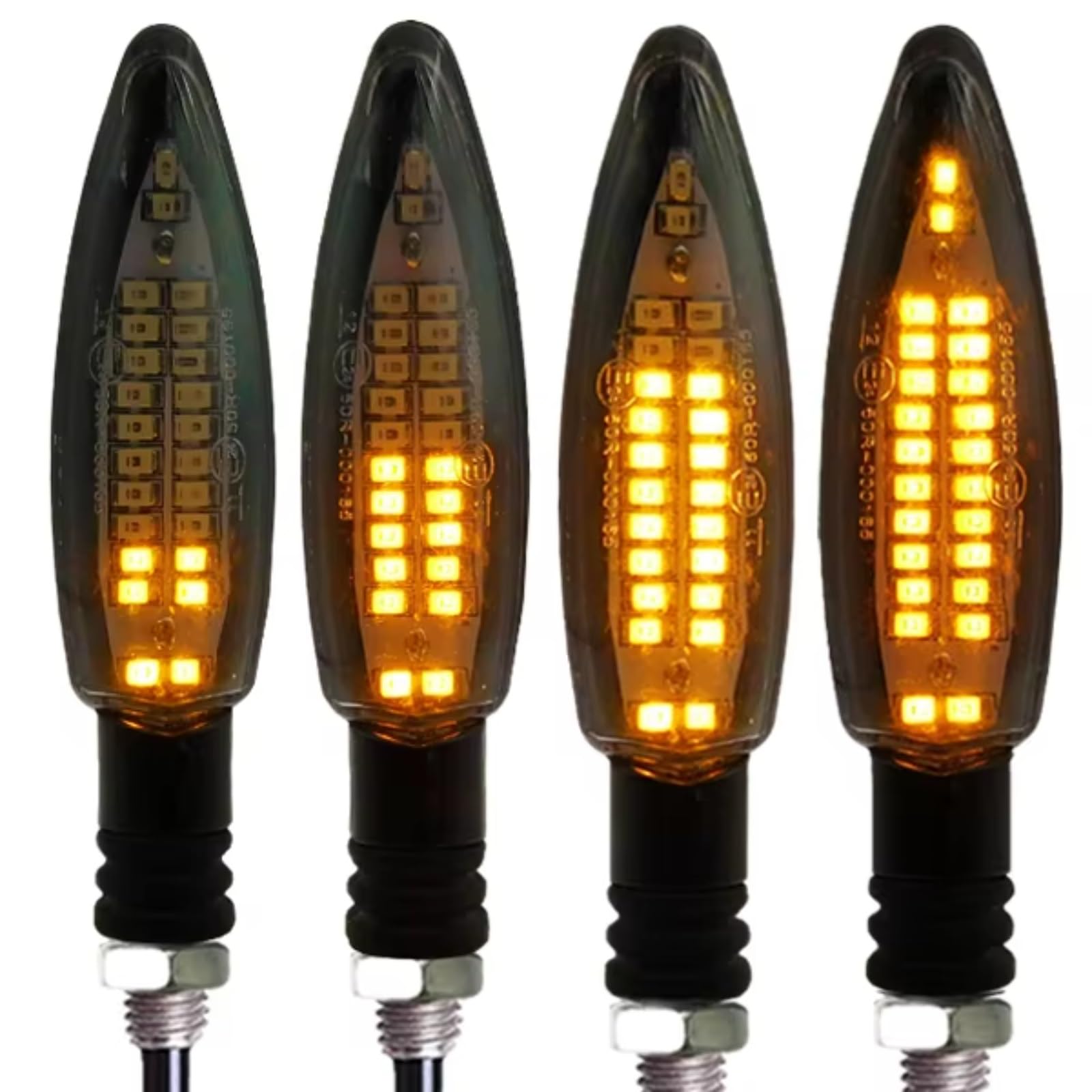 Moto lndicadora Luces De Señal De Giro para Motocicletas EMark Universales con Relé Incorporado Luces Intermitentes Impermeables E24 para Motocicletas