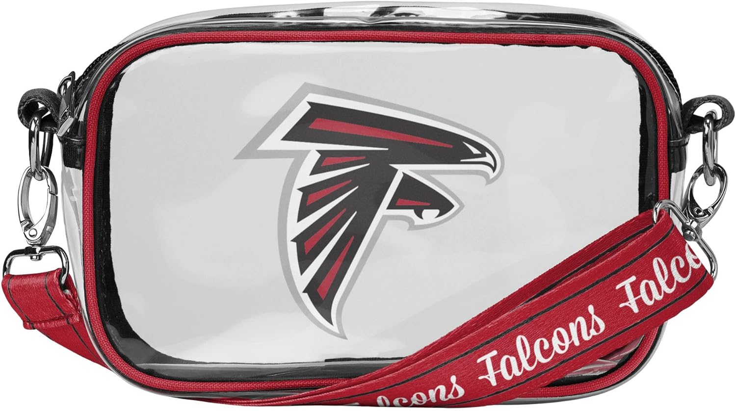 FOCO NFL Team Logo Stripe Clear Crossbody Bag One Size Team Color Atlanta Falcons