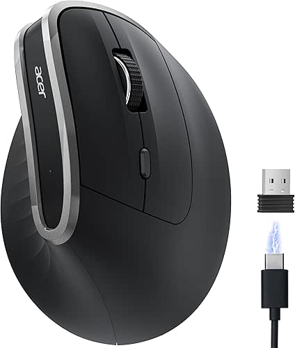 acer Ergonomic Mouse Wireless, Vertical Computer Mouse for Office, Ergo