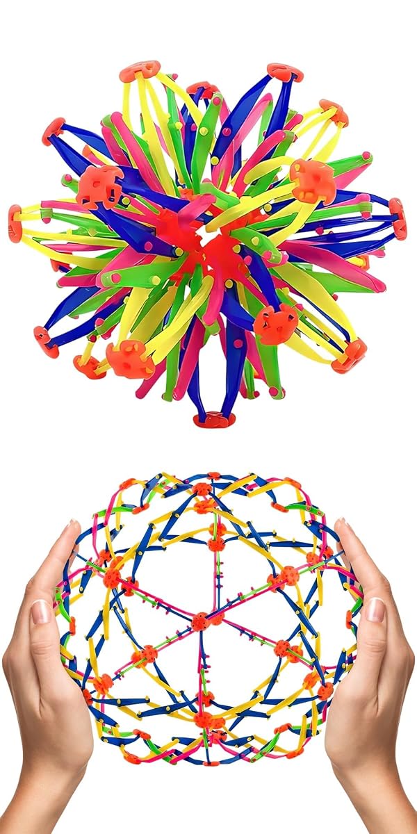 Expandable Breathing Ball for Stress Relief - From 5.5 to 10.2 inch Expandable Ball Sphere with Smooth Edges and Colorful Design - Weatherproof and Odor-Free Breathing Toy for Breathwork Exercises by DIMROM - Image 2