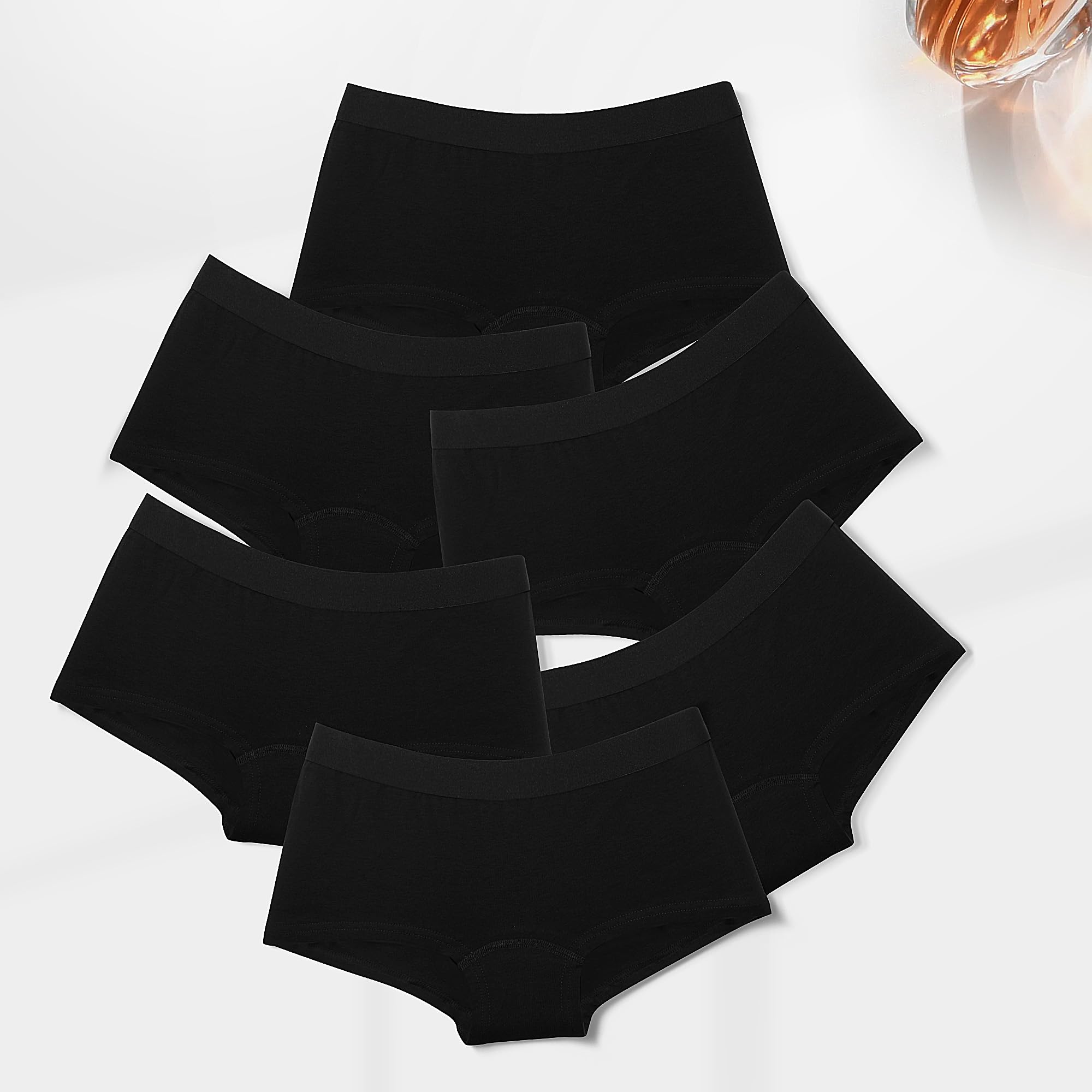 Uizuooy Boxer da donna in cotone, copertura completa, morbidi, anti sfregamento, confezione da 6