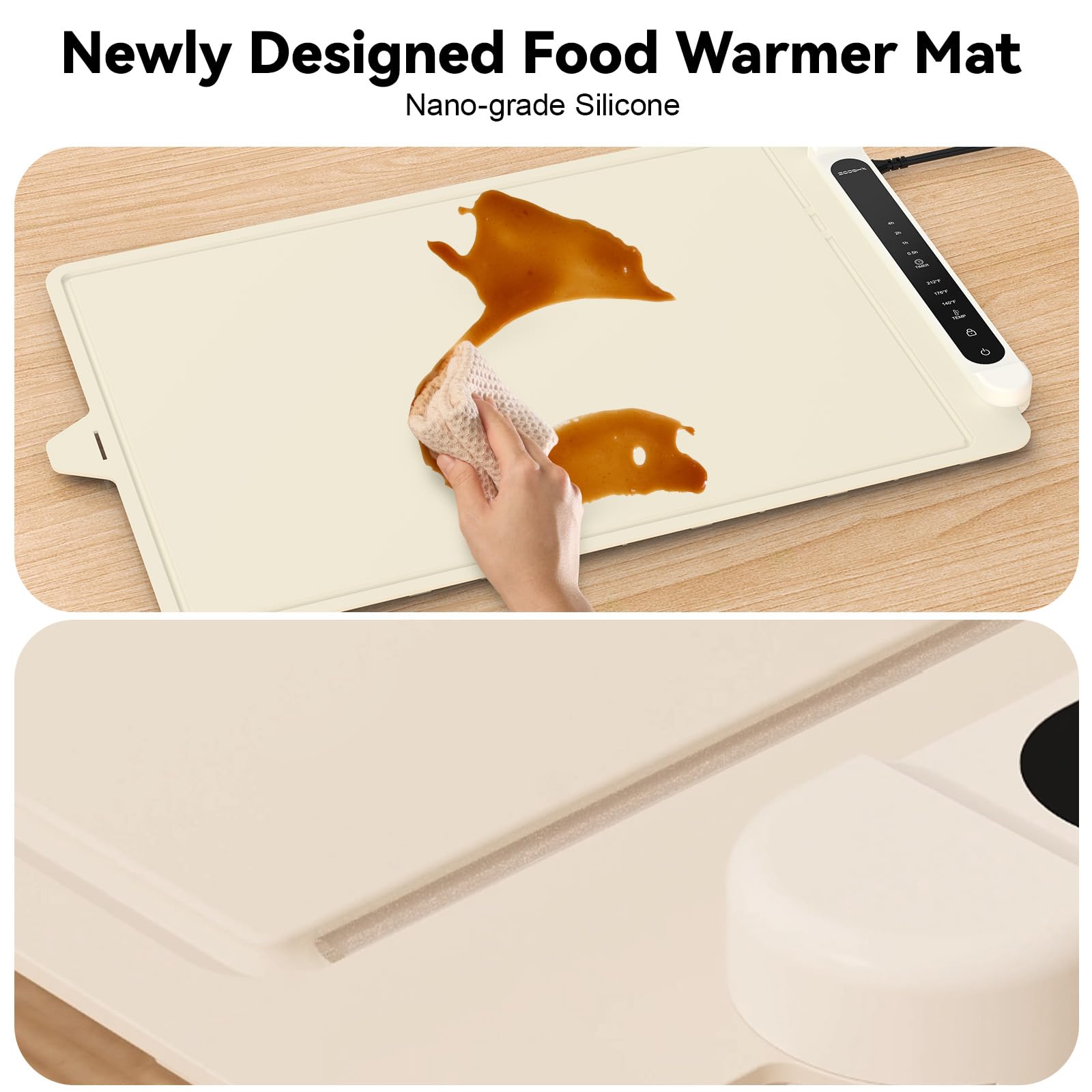 Elektrische Warmhalteplatte 60x40 cm Tragbar Regelbar Food Warming Mat für Buffet Party