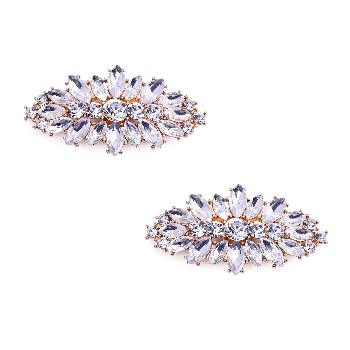 ELEGANTPARK Fashion Shoe Clips for Pumps Pearl Rhinestone Flower Crystal Party Wedding Shoe Accessories Clips