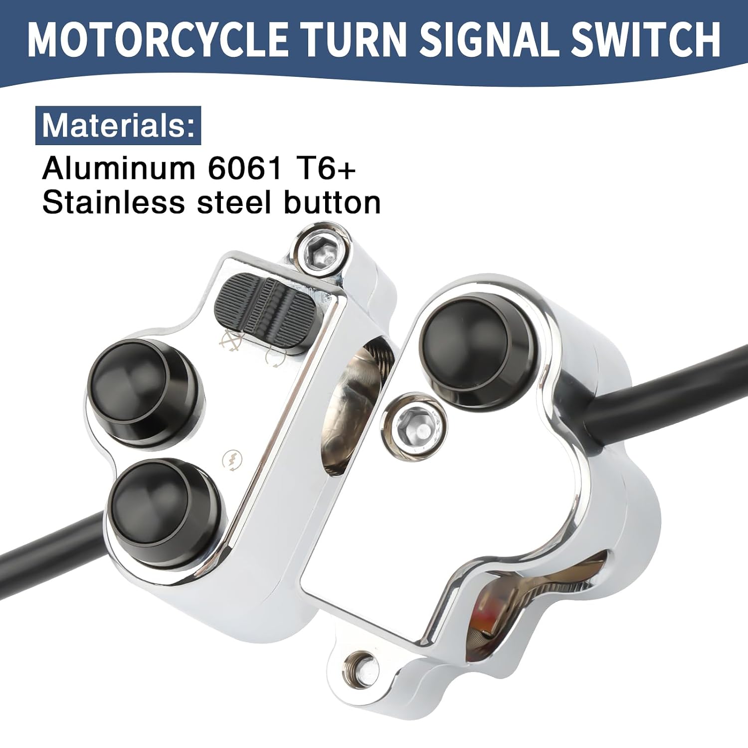 Motorcycle Handlebar Switch 1" 25mm Turn Signal Switch Headlight Starter Horn Power Controls Custom Switches for Harley Honda Suzuki Yamaha Kawasaki Victory Cafe Racer Chopper Bobber Universal