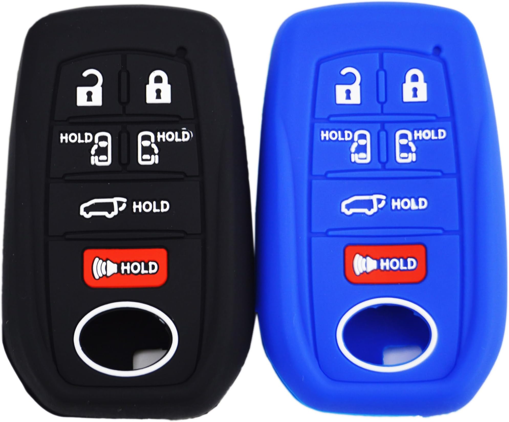 Silicone Key Fob Cover Case for Toyota Sienna XSE Platium AWD 2021 2022 2023 2024 2025 6 Buttons Remote Keyless