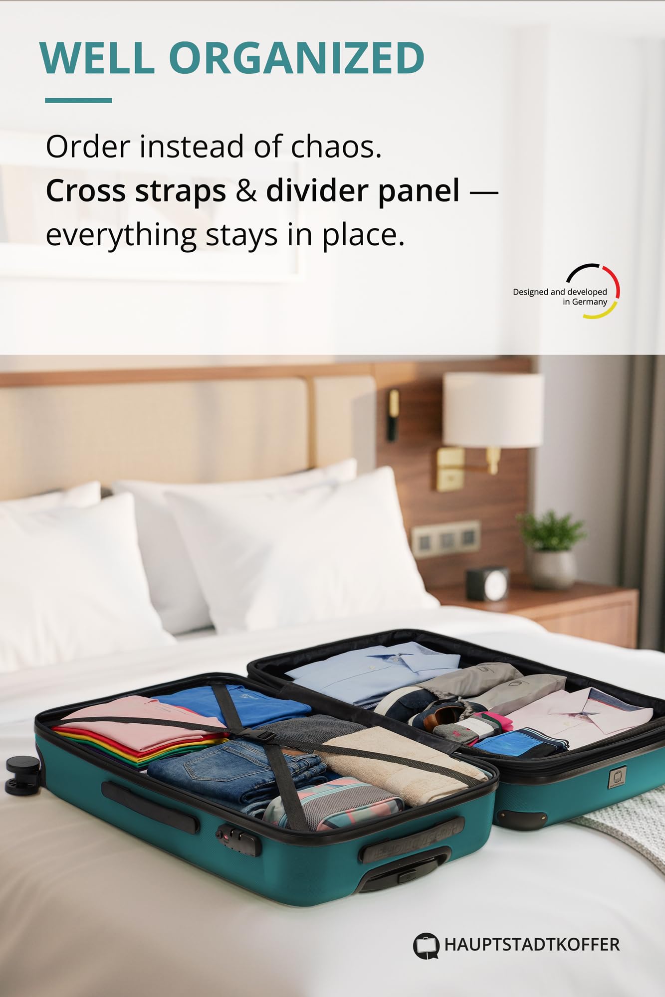 HAUPTSTADTKOFFER - Spree - Maleta rígida, Trolley expandible, Equipaje de Viaje, 4 Ruedas Dobles, TSA, 65 cm, 74 litros, Champán — view 400