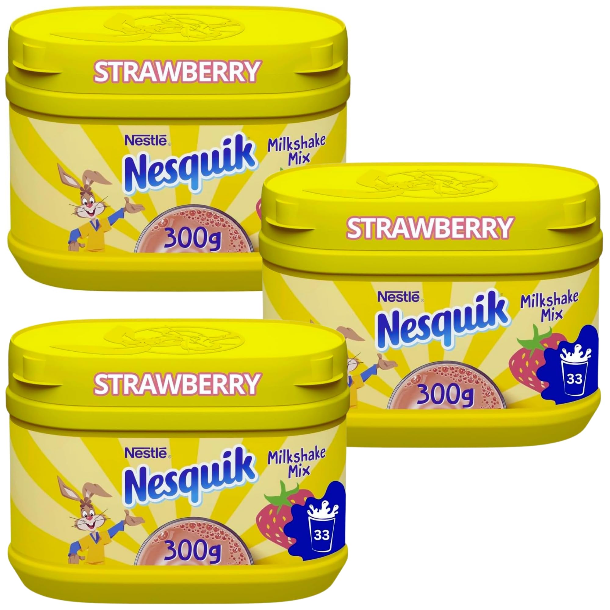 Milkshake Mix Bundle Containing Nesquik Strawberry Milkshake Mix 300g (3 Pack)