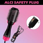 2025 New Updated VASLON One-Step Hair Dryer & Volumizer Hot Air Brush, 4-in-1 Hair Dryer Brush Styler for Straightening, Curling, Salon Negative Ion Ceramic Lightweight Blow Dryers Straightener Curl Hair Brush Heat Resistant Gloves