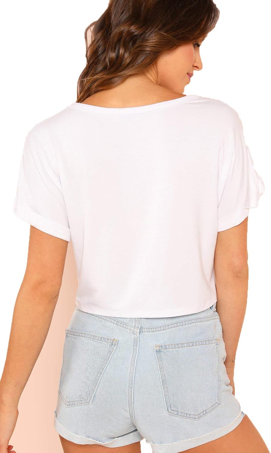 SweatyRocks Women's Short Sleeve Tie Dye Crop Top Crew Neck Casual T Shirts - Image 2