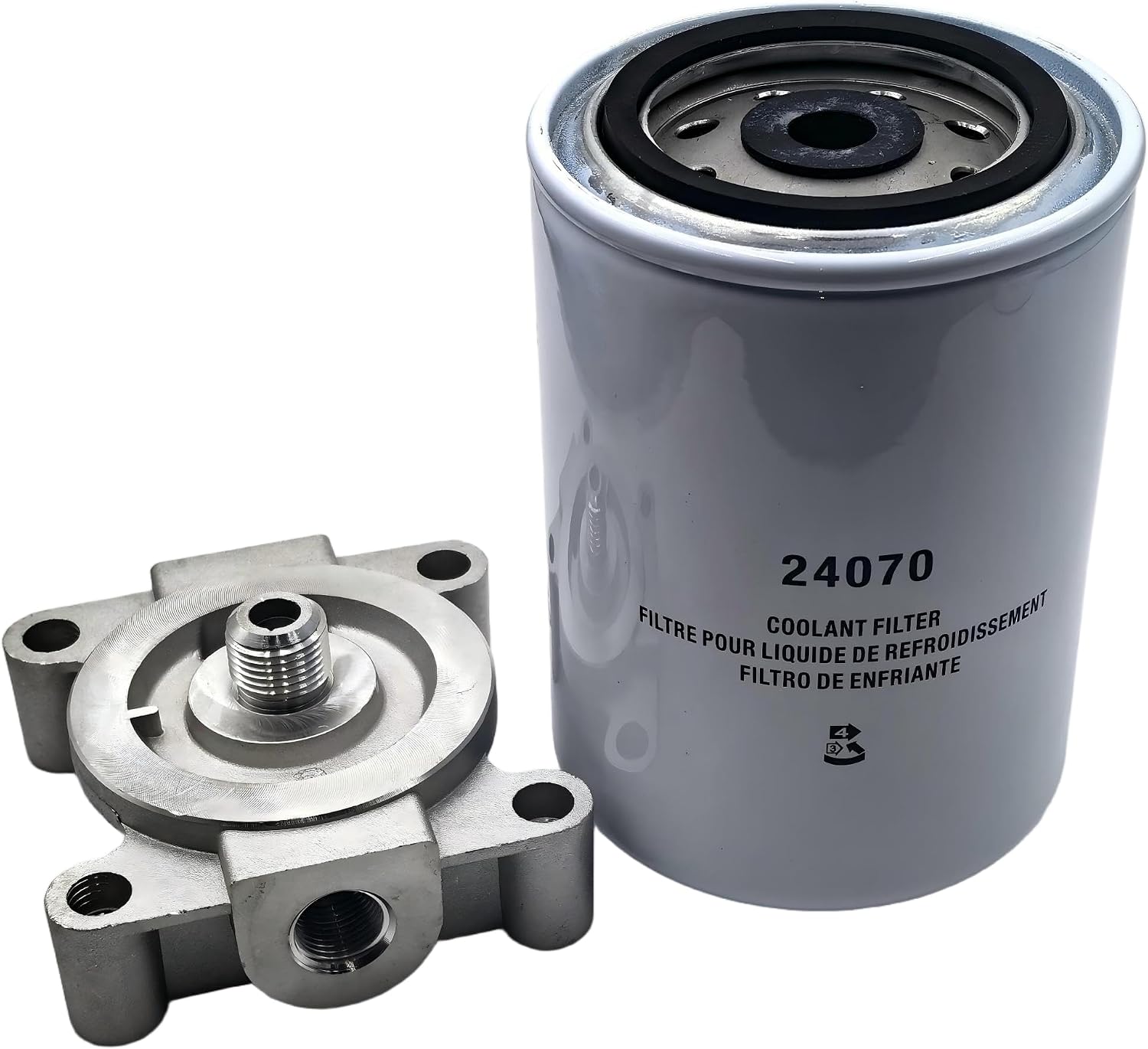 24070 Heavy Duty Coolant Spin-On Filter with base Compatible with Cummins Engine B6.7 ISL9 Replaces WIX 24070 Baldwin B5134