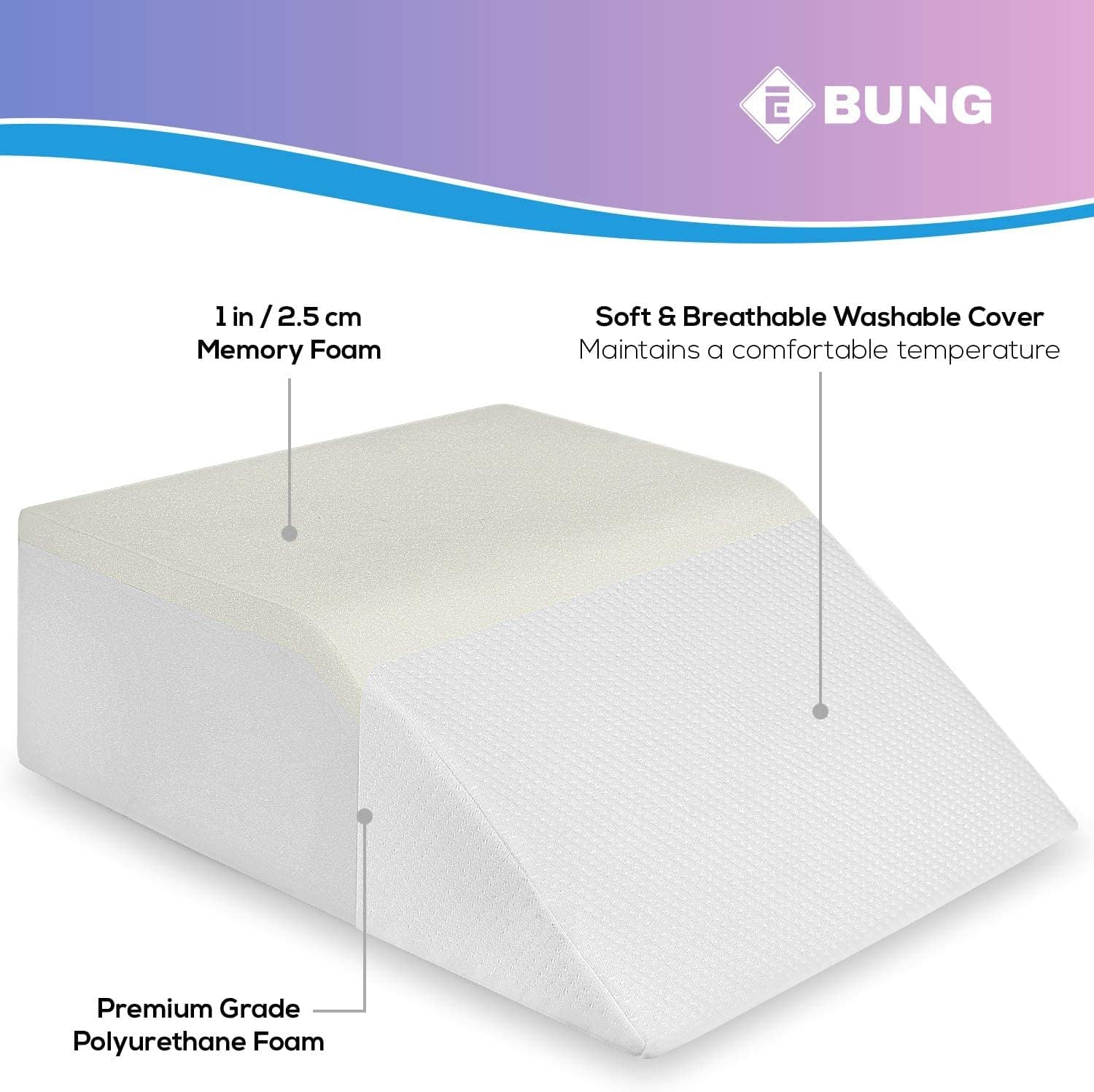Ebung Leg Pillow Cover - Fits Leg Elevation Pillow - Replacement Cover Only - Washable