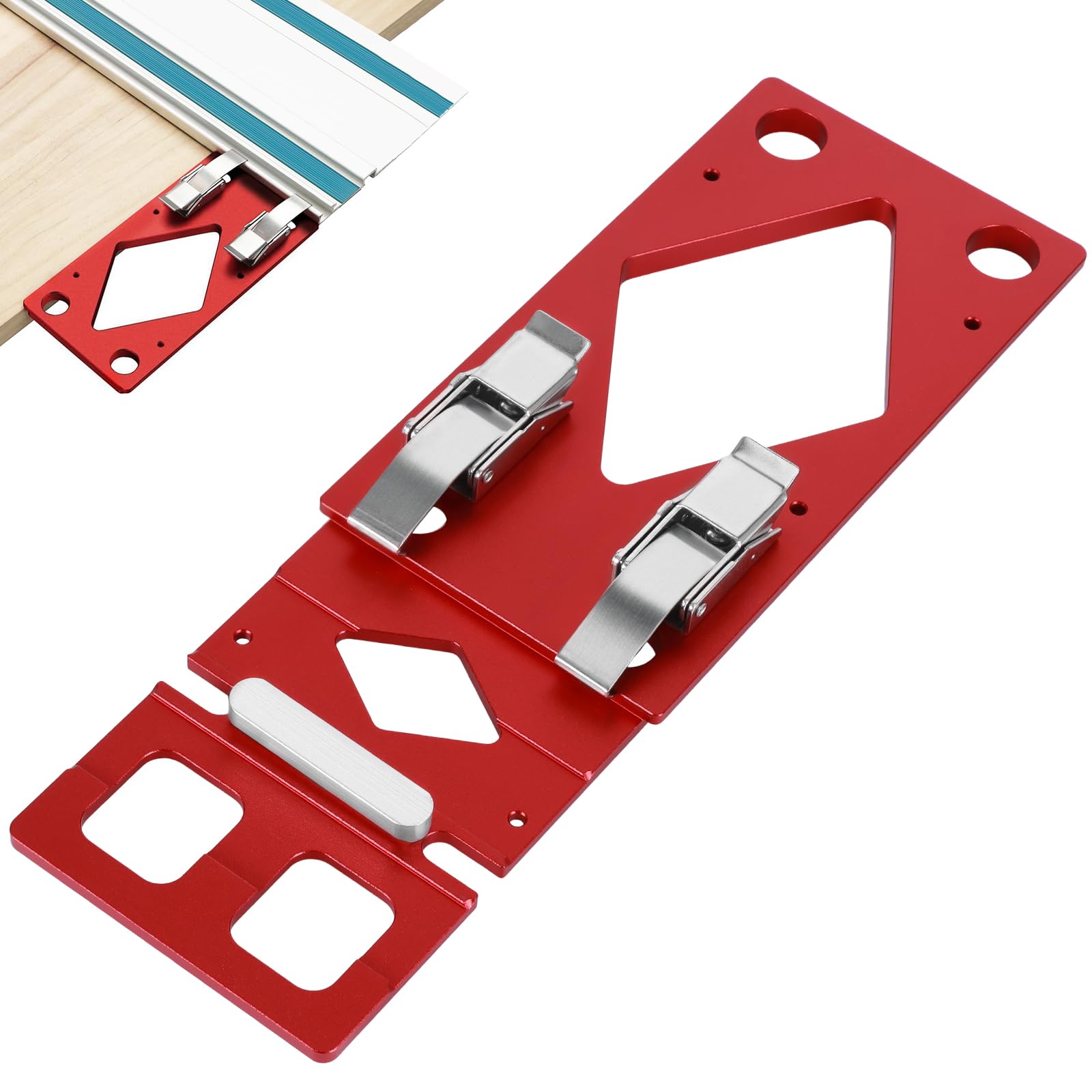 Butée d'angle pour rail de guidage, butée d'angle à 90 ° en alliage d'aluminium usiné CNC, pour Festool, Makita, Powertec & WEN - Coupe d'angle précise avec guide pour projets en bois et bricolage