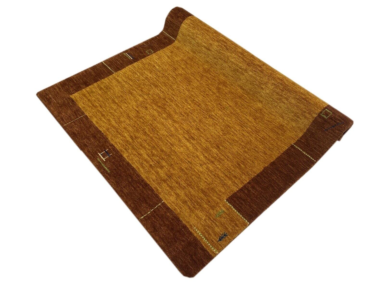 Tapis Gabbeh Loom 100 % laine orange doré 175 x 240 cm tissé à la main WR125
