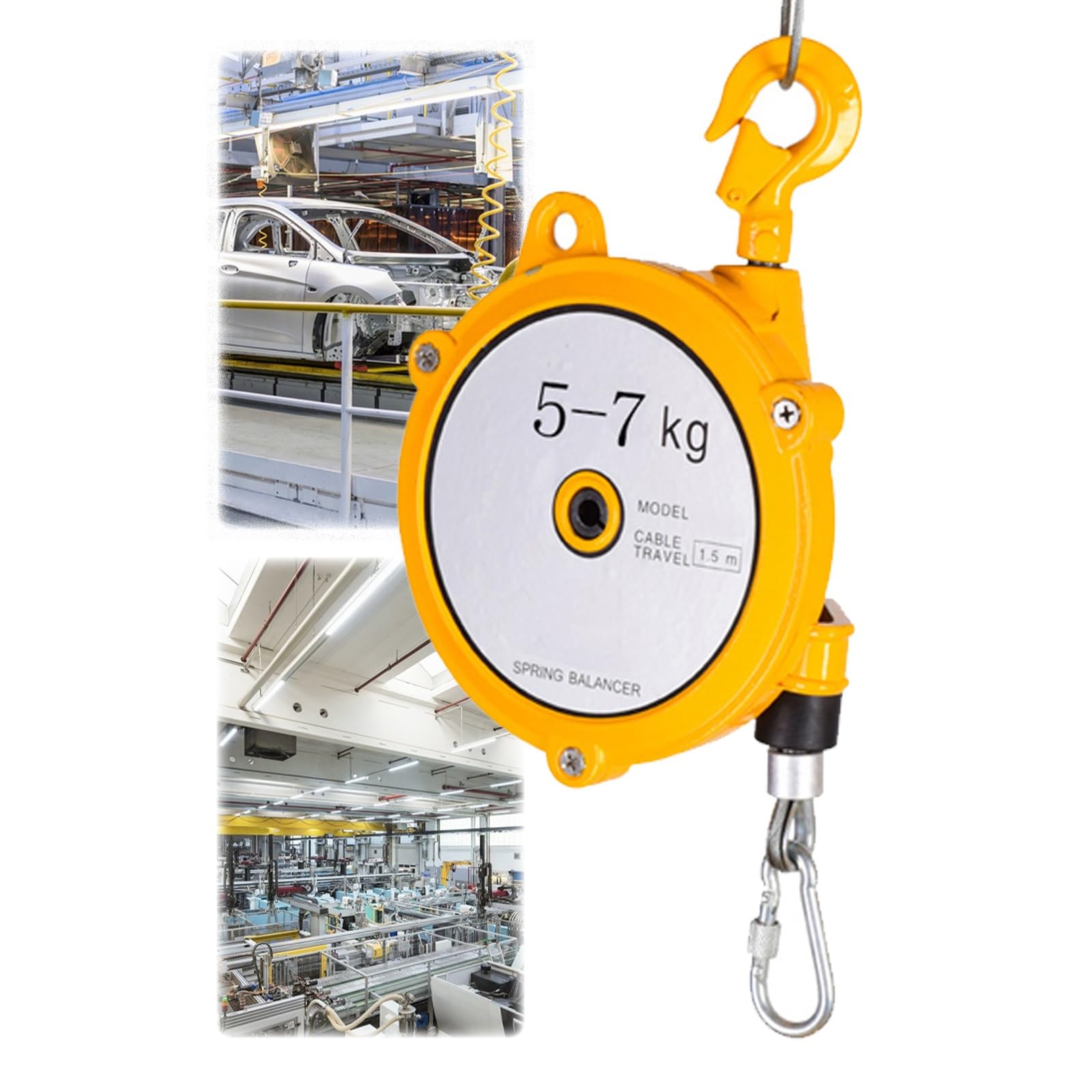Retractable Spring Balancer, Spring Balancer Retractor Tool Holder for Assembly Line Multiple Sizes(5-7kg)