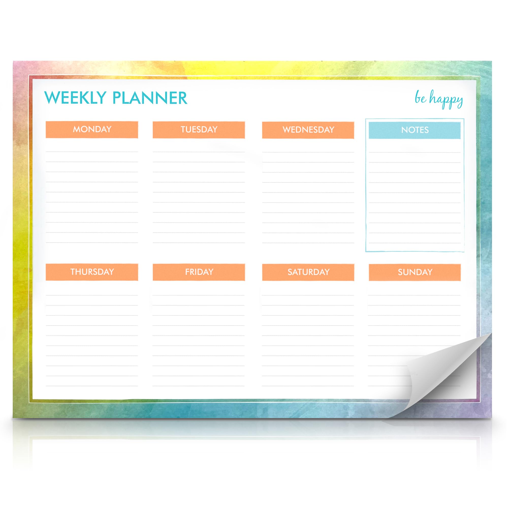 SOL Weekly Planner Pad for Scheduling & Time Management, 52 Sheets Tear-Off Design, 27x19cm Oraganises Schedules, Academic Planning, Personal Journal & Meal Plans, Ideal for Desk, Office and Home Use